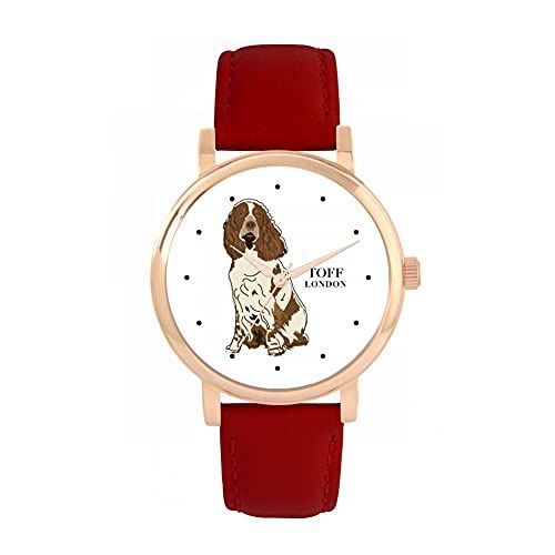 Toff London Bruin Wit Springer Spaniel Hondenhorloge 5059656647829