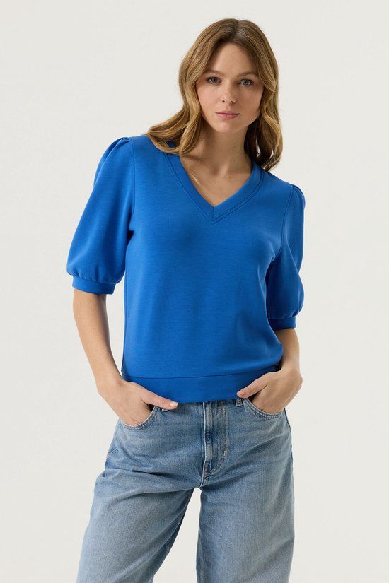 Garcia Dames Effen Sweater Blauw 3/4 sleeve