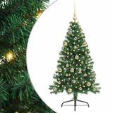 vidaXL Kunststof Voorverlichte Kerstboom met 150 LED Groen 150 cm PVC