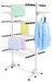 Sèche-linge Étagère à linge Support de séchage - Quatre niveaux - Acier inoxydable - 165 x 84 x 51 cm - Noir et blanc - Avec roulettes pour salle de bain et salon