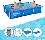 Steel Pro Bestway Zwembad Steel Pro - Opzetzwembad - Rechthoek - 300x201x66 cm - Blauw/Wit