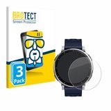 BROTECT Screenprotector 3 Stuks voor Amazfit Active 3 Premium Beschermglas transparant