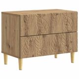 vidaXL Nachtkastje Artisanaal eiken 62 x 34,5 x 48 cm Bewerkt hout
