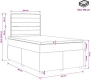 vidaXL Boxspringbed met matras, donkergrijs, 120 x 190 cm, stof