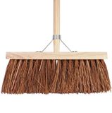 Talen Tools Bezem 37cm breed natuurvezel haren 140cm steel