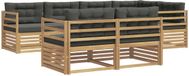 vidaXL - Buiten - bank - set - 7 - st - Wit - en - antracietkleurig - Polyester