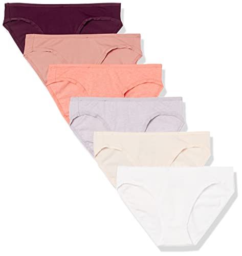 Amazon Essentials Women's Cotton Bikini Briefs (Available in Plus Sizes), 6-Pack, Neutral Tones, S
