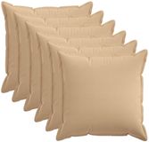 vidaXL Kussensloop 6 pcs houten crèmekleurig 60 x 60 cm faux linnen