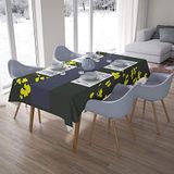 Bonamaison Tafelkleed, Anti-Mold, Sneldrogend, Waterdicht, 100% Polyester Tafellaken, Neon Geel, Rook, 140 x 200 Cm
