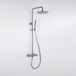 FortiFura Calvi opbouw regendoucheset – Ø25 cm hoofddouche – 1-stands staafhanddouche – gladde knoppen – Gunmetal geborsteld