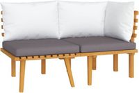 vidaXL 2-delige Loungeset met kussens massief acaciahout - Grijs
