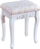 Merkloos Furnibella Poef Kruk voor Make-Up Kaptafel Stoel Comfortabele Barokke Stijl Wit