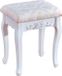 Merkloos Furnibella Poef Kruk voor Make-Up Kaptafel Stoel Comfortabele Barokke Stijl Wit