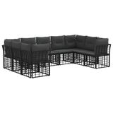 vidaXL - Buiten - bank - set - Zwart - en - Donker - Grijs - Polyester