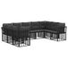 vidaXL - Buiten - bank - set - Zwart - en - Donker - Grijs - Polyester