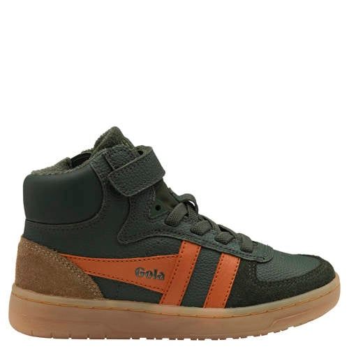 Gola Talon imitatieleren sneakers donkergroen/oranje