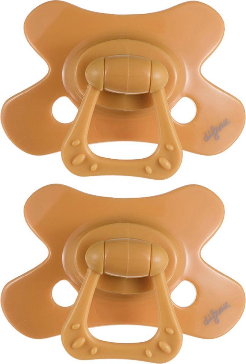 Difrax Fopspeen Dental 6+ Maanden Pure - Geel/Honey - 2 stuks