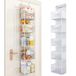 BAKAJI Organizer met 5 deurplanken met metalen haken en transparante pvc-planken, ruimtebesparend, multifunctioneel rek, ruim, rek voor badkamer, slaapkamer, kantoor, kinderkamer (wit)