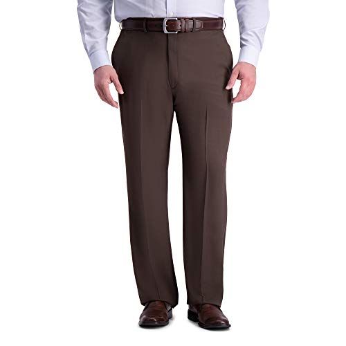 Haggar Men's Big & Tall Premium Comfort Classic Fit Dress Pant - Dark Chocolate - 44W / 30L