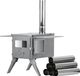 CampFeuer Poêle de tente en acier inoxydable | 51,5 x 42 x 216 cm | argent