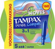 Tampax Pearl Compak Super Tampons - Met Inbrenghuls - 8 x 20 Stuks
