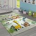 Paco Home Tapis enfant jungle animaux girafe lion singe zèbre beige/crème 120x170 cm