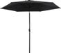 vidaXL Parasol met metalen paal 300 cm zwart