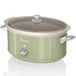 Swan Retro SF17031GNEU Kookpan, 6,5 l, afneembare container, anti-aanbaklaag, keramiek, PFOA en PTFE, 3 temperatuurniveaus, glazen deksel, slowcooker, vintage design, groen, 320 W