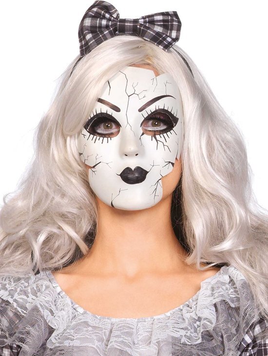 Leg Avenue Halloween porseleinen pop masker - Verkleedmasker - Model A2757 One size wit