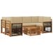 vidaXL - Buiten - bank - set - 7 - st - Natuurlijk - en - Beige - Massief - Acacia - Hout