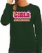 Bellatio Decorations Foute Kersttrui/Sweater Dames - Girls Just Wanna Have Wine - Groen/Roze L