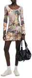 Desigual Jurk zalm roze / zwart / wit