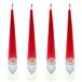 Dekohelden24 1 verpakking met 4 adventskaarsen in wit - rood, als kabouter, H/Ø: 25 x 4,5 cm.