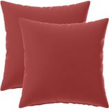 vidaXL - Kussensloop - 2 stuks - HEERLEN - Wijnrood - 40 x 40 cm - Polyester
