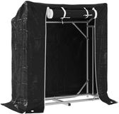 vidaXL Haardhoutrek met regenhoes 100,5x40,5x110,5 cm staal
