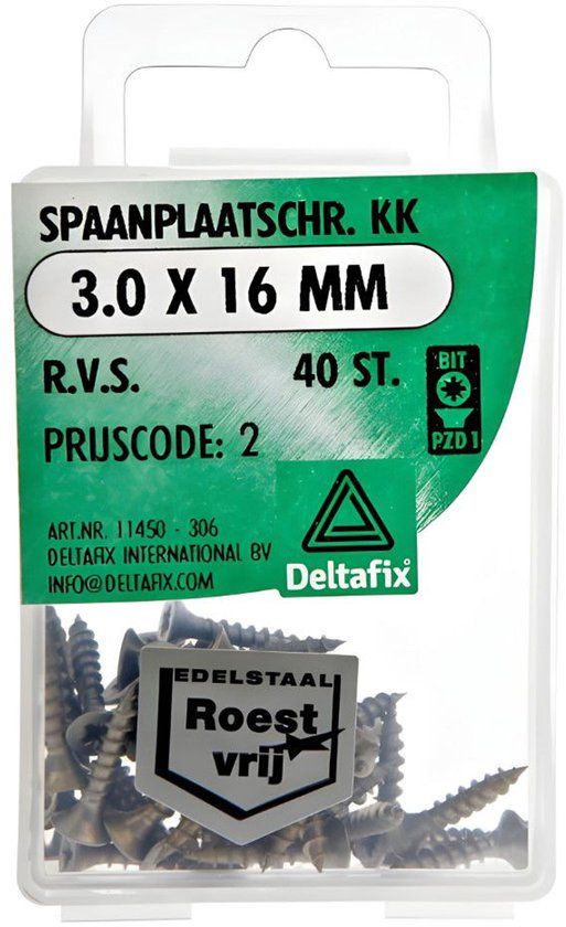 Deltafix Sp.pl.schr. 6,0x90mm rvs 25st