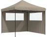 Syfax Partytent Partytent inklapbaar pop-up met 2 zijwanden taupe