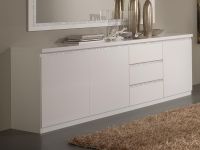 Buffet REBECCA 3 portes et 3 tiroirs blanc laqué
