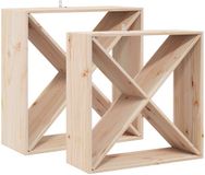 vidaXL Wijnrek 2 st naturel 62 x 25 x 62 cm massief grenenhout