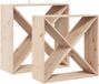vidaXL Wijnrek 2 st naturel 62 x 25 x 62 cm massief grenenhout