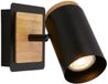 BRILONER Duta - Wandlamp - Binnenverlichting - Zwenkbaar - GU10 Fitting - Zwart met Houtlook - 16x12x14 cm