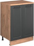 Vicco Keukenkast voor schuine wand R-Line, Antraciet landhuis, 60 cm zonder schuine kant met 2 deuren