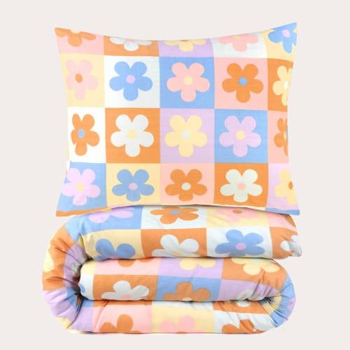 NOUS Kids katoenen dekbedovertrek kinderbed (120x150 cm) Multi Bloemen