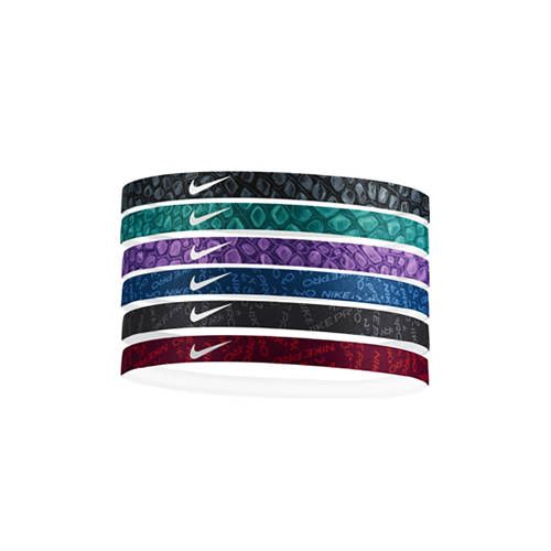 Nike Headbands Printed (set van 6) - Zwart/Turquoise/Multi