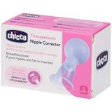 Chicco tepelhouder, zachte stimulatie van de tepelverlenging, platte of ingetrokken tepels, zacht voor de borst, handmatige drukcontrole, 1 stuk