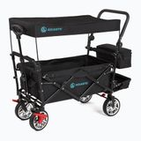 AQUASTIC Opvouwbare transportwagen, 109 l, belasting 90 kg, brede rubberen wielen met remmen, zonnedak, harnas, koeltas en hoes, zwart