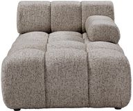 Vente-unique Chaise longue rechts met armleuning in gemêleerde taupe stof FACIVIL