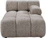 Vente-unique Chaise longue rechts met armleuning in gemêleerde taupe stof FACIVIL