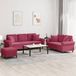 Maison Exclusive Velours Rouge Vin 3-delige Bankset met Kussens
