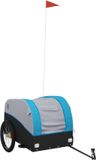 vidaXL Fietstrailer 45 kg IJzer Zwart en Blauw